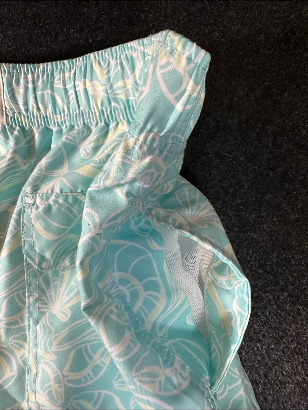 The Endless Summer Men's Large Aqua Volley Swim Shorts Seashell Print 17